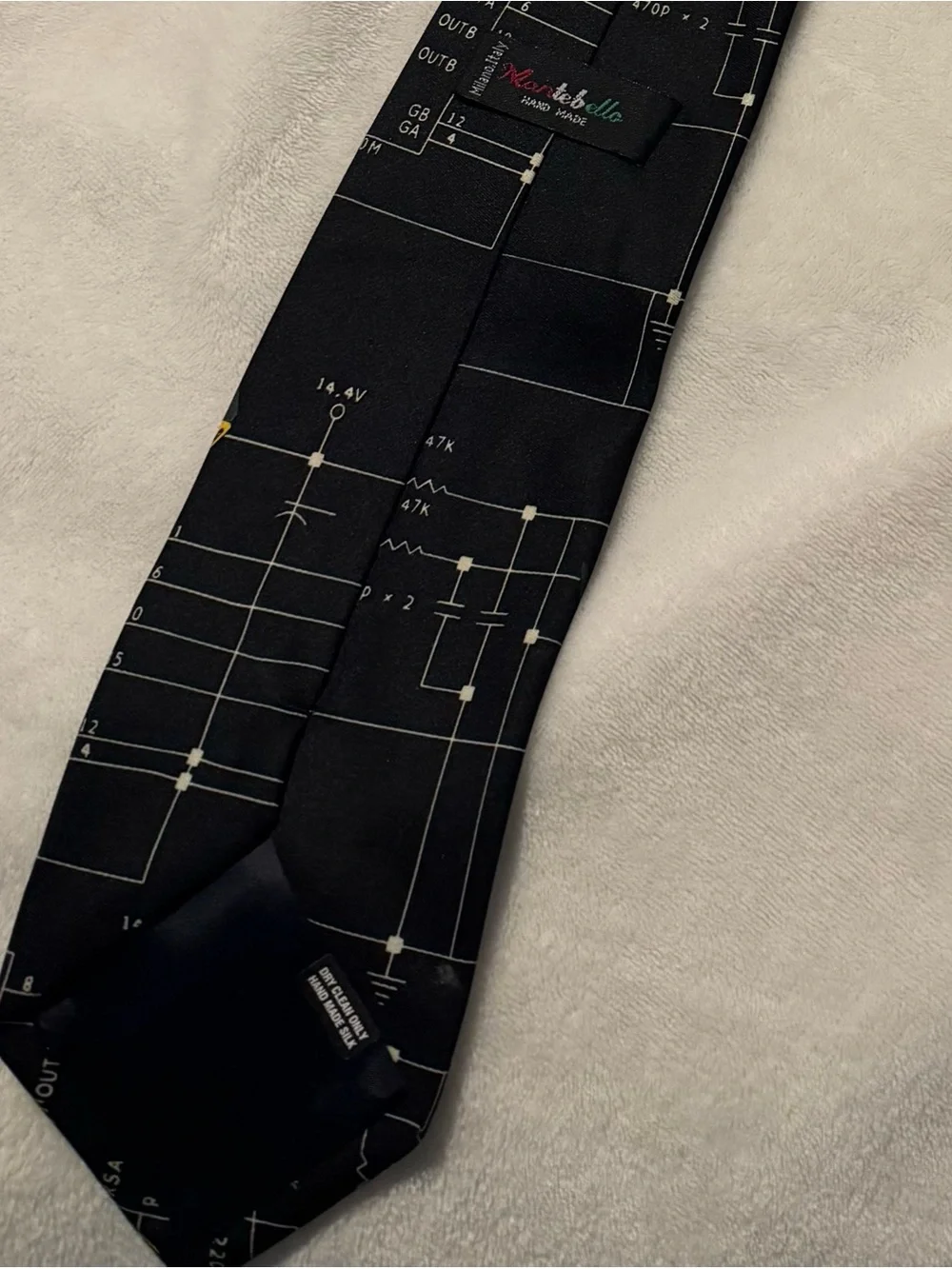 Black Novelty Computer Circuit Pattern Tie